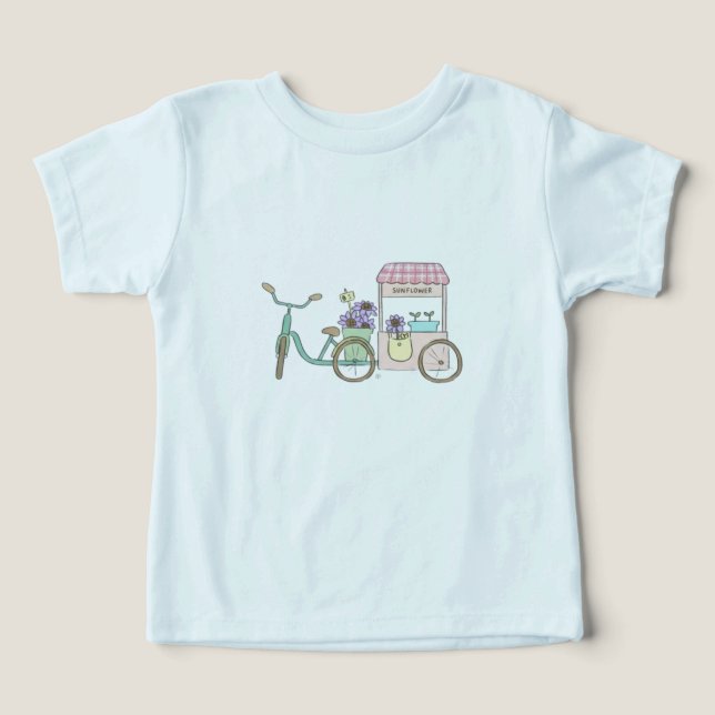 Lofi Morgonstämning Solros Retrokonst T Shirt (Design Framsida)