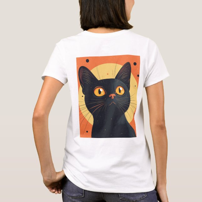 Lofi Style Black Cat T-Shirt (Baksida)