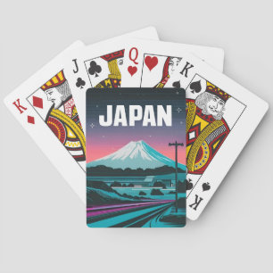 LoFi Vaporwave Retro 80s Japan Mount Fuji Casinokort