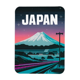 LoFi Vaporwave Retro 80s Japan Mount Fuji Magnet