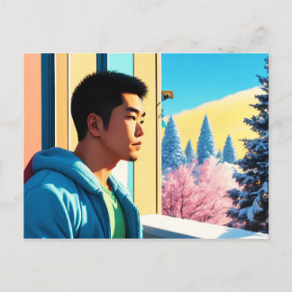 Lofi Winter Helgdag Hunk 03 Vykort