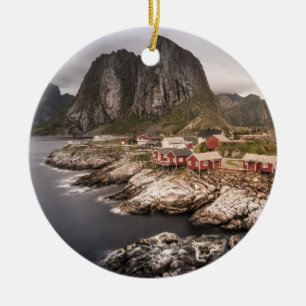 Lofoten Fishing Village Hamnoya Julgransprydnad Keramik