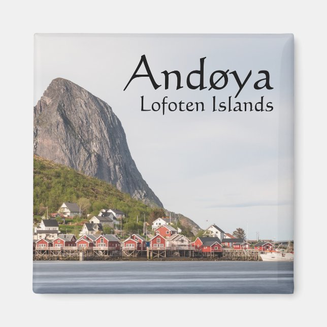 Lofoten Fishing Village - Norge Magnet (Framsidan)