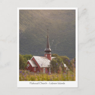Lofoten Flakstad Kyrka Vykort