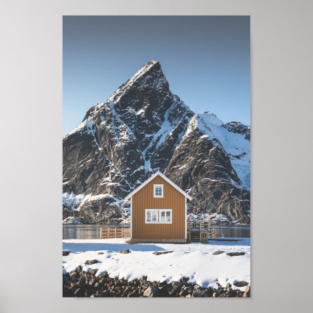 Lofoten Gult Cabin Poster (Framsidan)