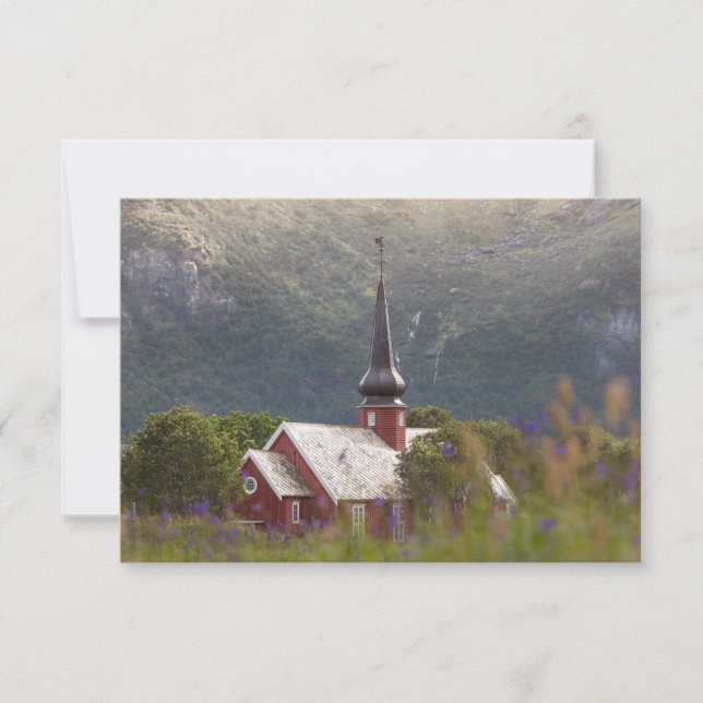 Lofoten Islands Flakstad Church Card (Framsida)