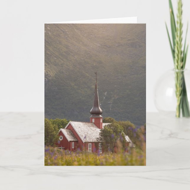 Lofoten Islands Flakstad Church Kort (Framsida)
