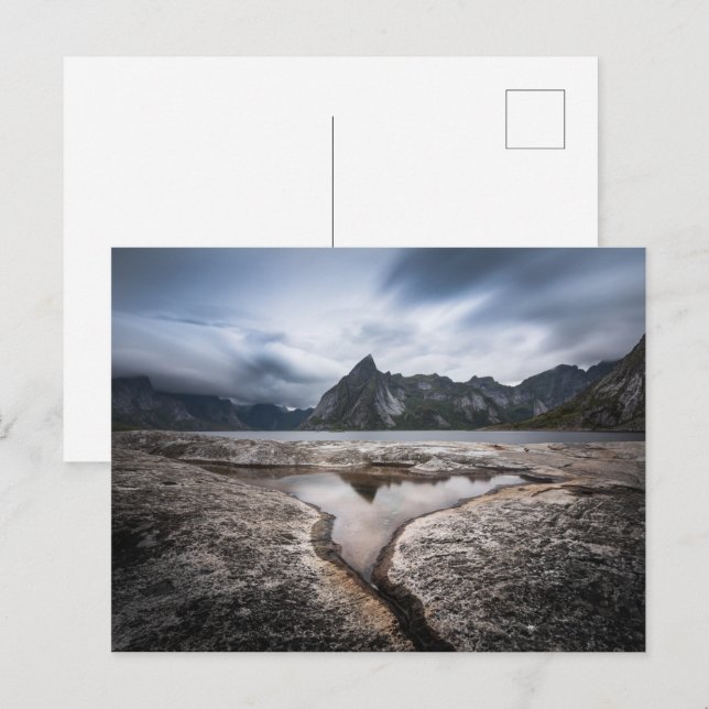 Lofoten Islands Mountain Vykort (Fram/baksida)