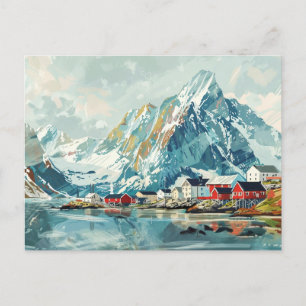 Lofoten Islands, Norge Retro Travel Vykort