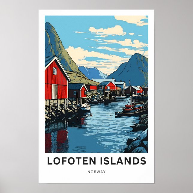 Lofoten Islands Norge Travel Skriv ut Poster (Framsidan)