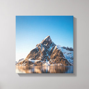 Lofoten Lofoten Mountain Ligcape Photo Canvastryck