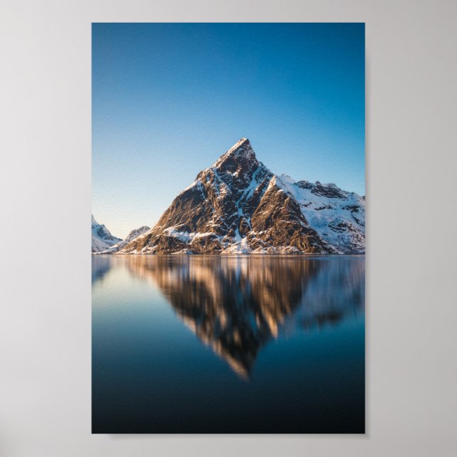 Lofoten Lofoten Norge Mountain Ligcape Photo Poster (Framsidan)