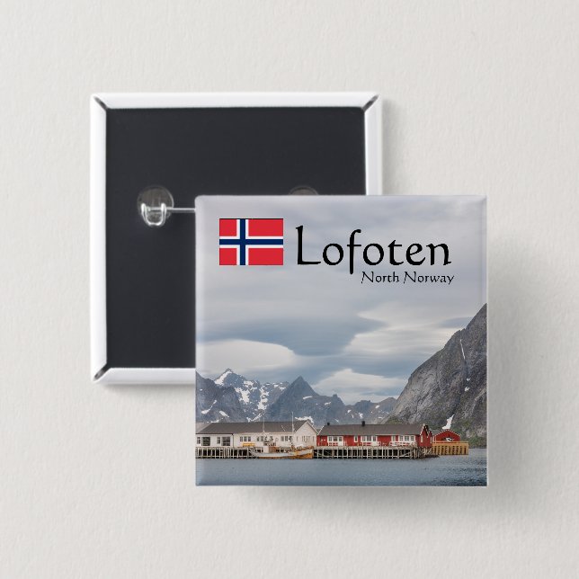 Lofoten Norge Knapp (Framsida & baksida)