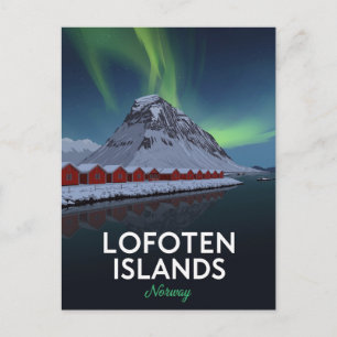Lofoten Norge Norrsken Vykort