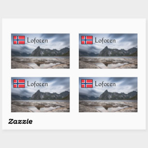 Lofoten Norge Souvenir Rektangulärt Klistermärke