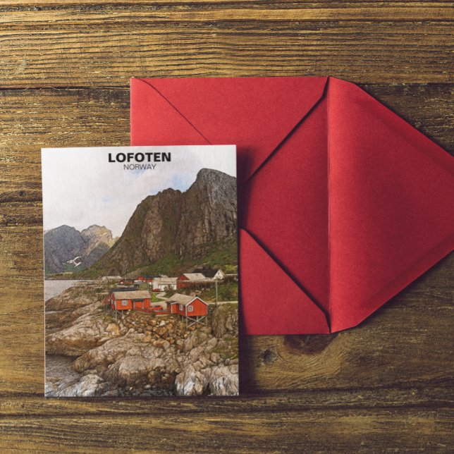 Lofoten Norge Travel Souvenir Vykort (lofoten norway landscape scenery postcard)