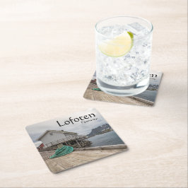 Lofoten Norge Underlägg Papper Kvadrat