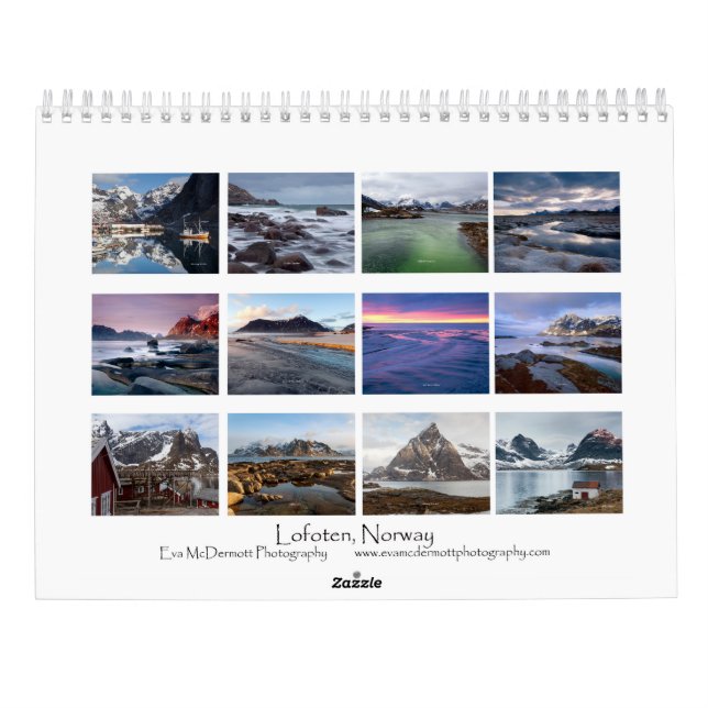 Lofoten norgekalender kalender (Baksida)