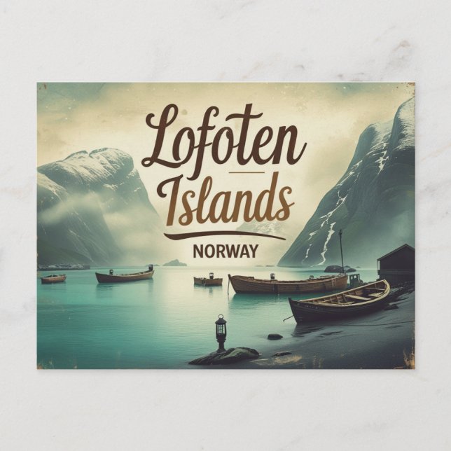 Lofoten Retro Vibes Vykort (Framsida)