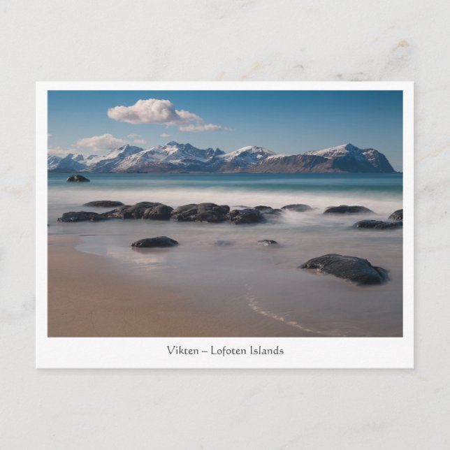 Lofoten Vikten Strand Vykort (Framsida)