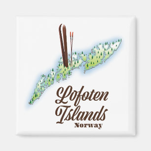 Lofotenöarna, Norge skidaffisch. Magnet
