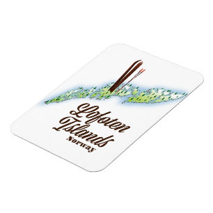 Lofotenöarna, Norge skidaffisch. Magnet