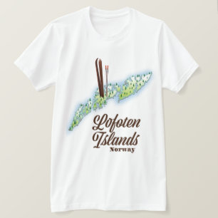 Lofotenöarna, Norge skidaffisch. T Shirt
