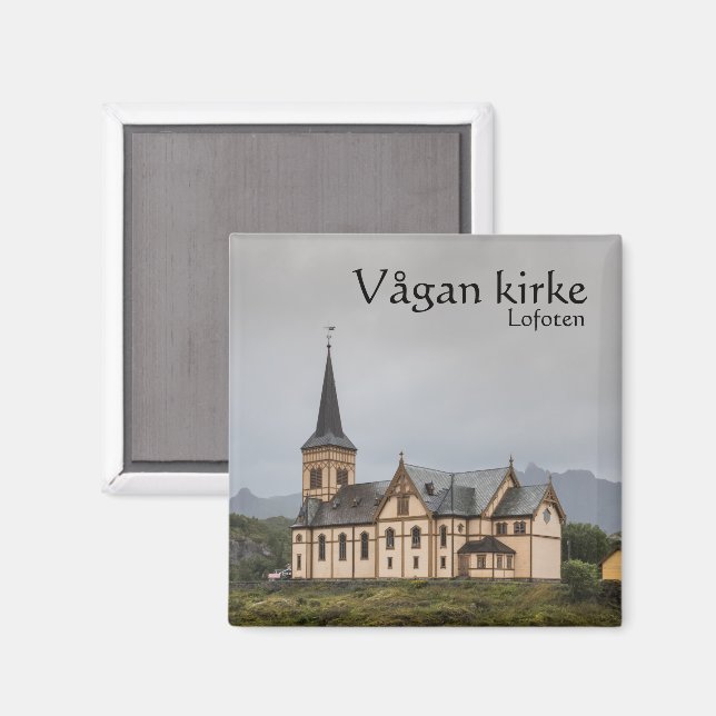 Lofotenöarna Norge Vagan kyrka Magnet (Front/Back)