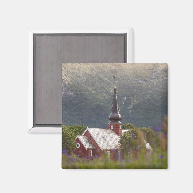 Lofotenöarnas Flakstad kyrka Magnet (Front/Back)