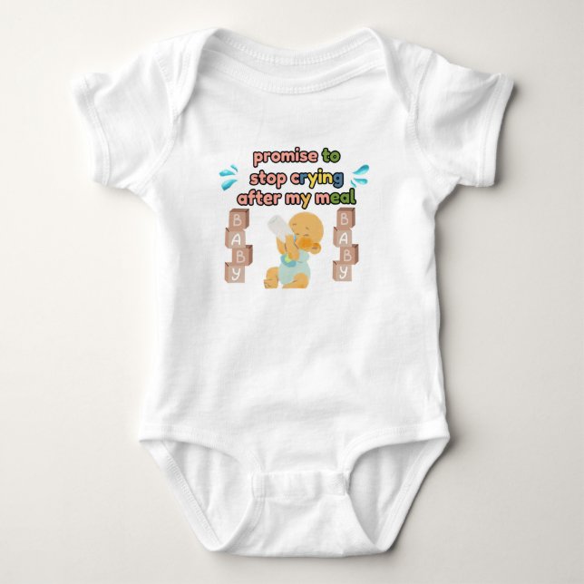 Löfte att sluta gråta Vit babybody T Shirt (Framsida)