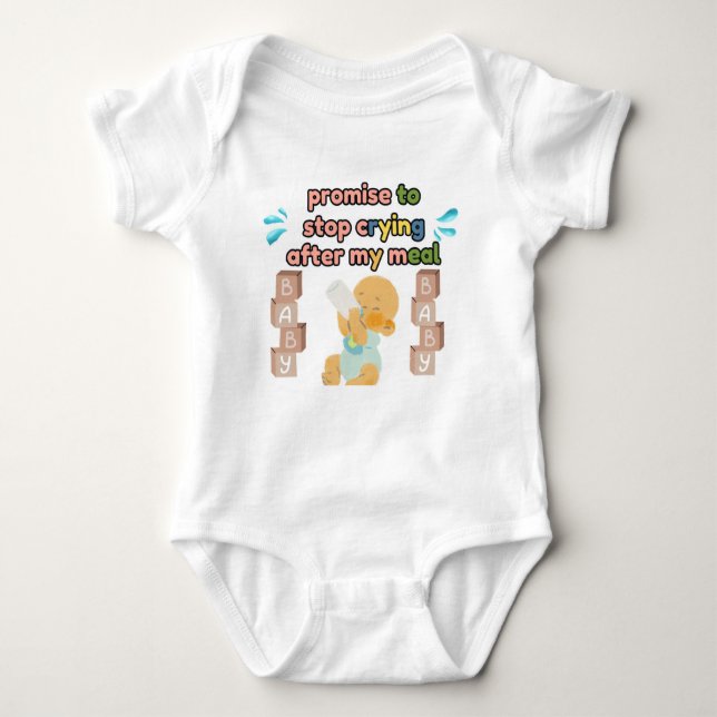 Löfte att sluta gråta Vit babybodysuit T Shirt (Framsida)