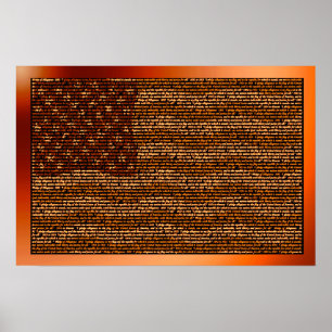 Löfte om lojalitet vid utskrift av USA flagga Poster