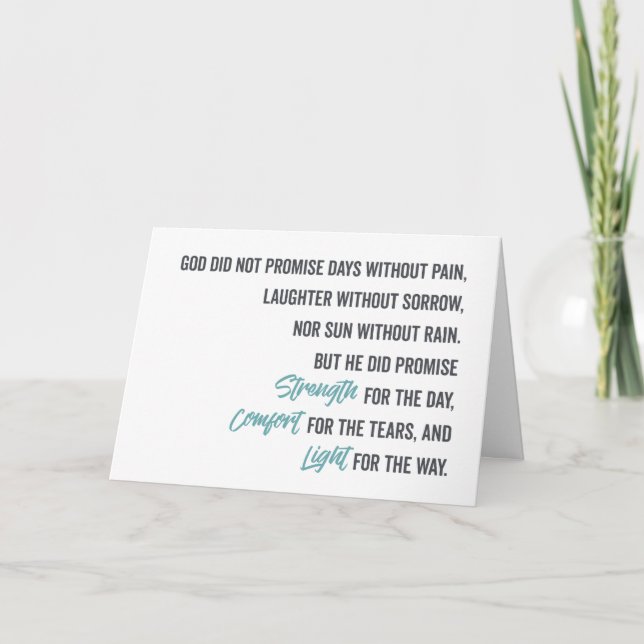 Löfte om styrka och ljus kort (Framsida)