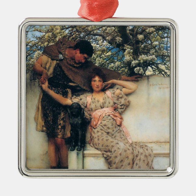 Löfte om Vår (från Lawrence Alma-Tadema) Julgransprydnad Metall (Framsidan)
