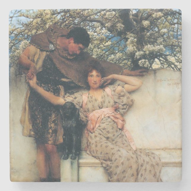 Löfte om Vår (från Lawrence Alma-Tadema) Stenunderlägg (Framsidan)