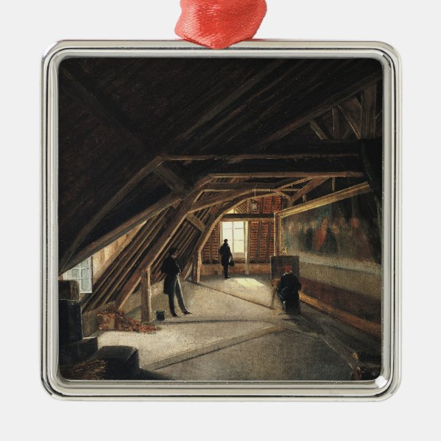 Loftet av ett museum julgransprydnad metall (Framsidan)