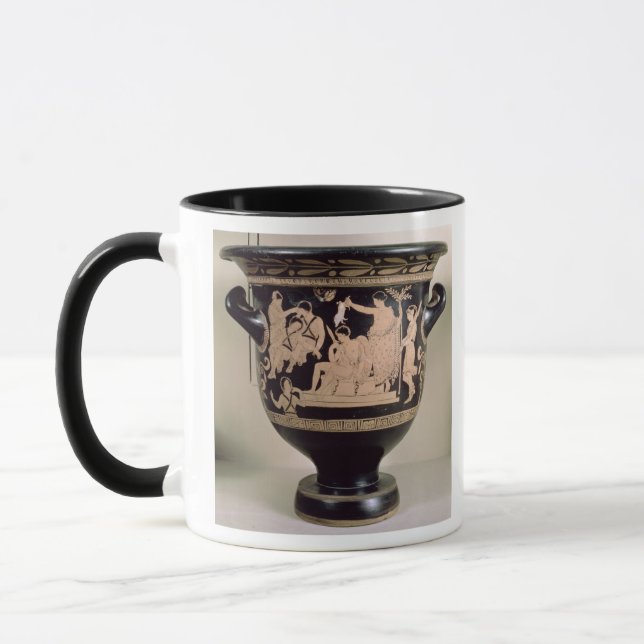Loftröd-figur krater som visar Orestes som suppl Mugg (Vänster)