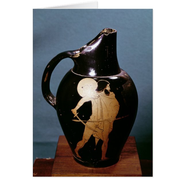 Loftröd-figur oinochoe hälsningskort (Framsidan)