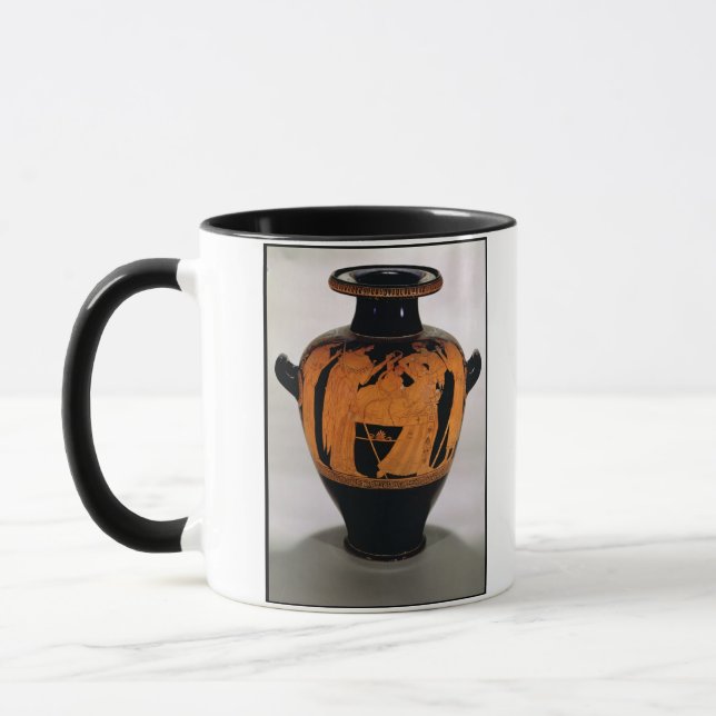 Loftröd-figur stamnos som visar den begynna Heraen Mugg (Vänster)