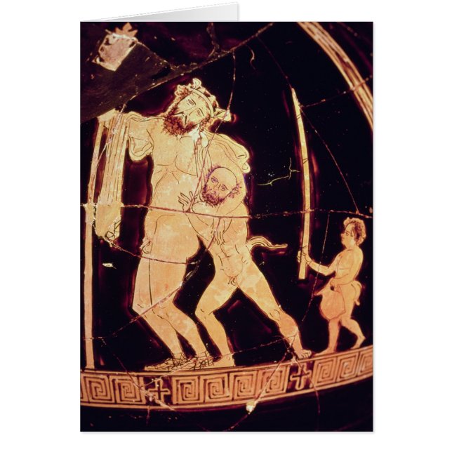 Loftröd-figur vas hälsningskort (Framsidan)