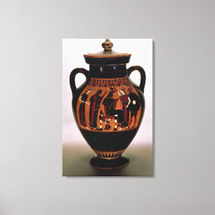 Loftsvart-figur amphora som visar födelsen av canvastryck