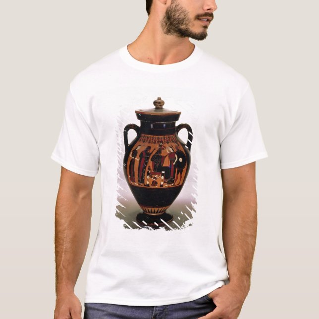 Loftsvart-figur amphora som visar födelsen av tee shirt (Framsida)