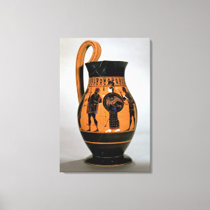 Loftsvart-figur olpe som visar Athena Confronti Canvastryck