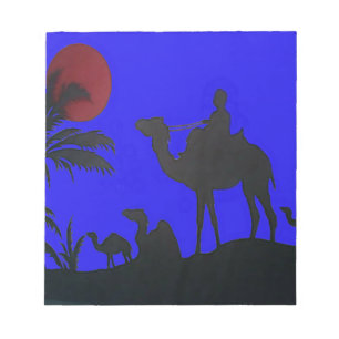 Loful Blå himmel Sunset Camel Safari Silhouette Anteckningsblock