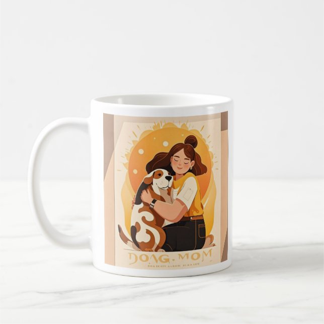 Loful Girl and hund hug Kaffemugg (Vänster)
