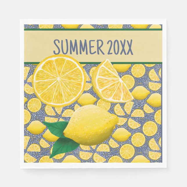 Loful Gult Lemons Summer Pappersservett (Framsidan)