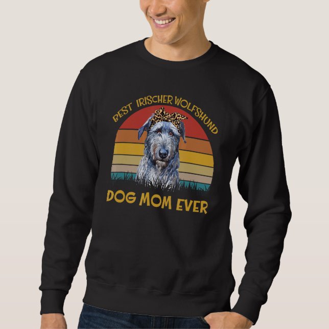 Loful Hund Holder Hund Best Hund Irischer Wolfs Lång Ärmad Tröja (Framsida)