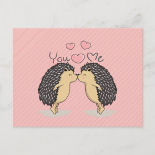 Loful Kissing Hedgehogs Postcard Vykort