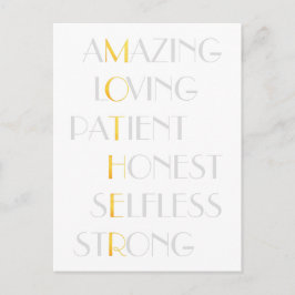 Loful Mammor Guld Acrostic Dikt Typography Gift Vykort