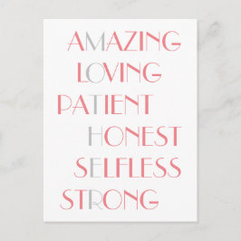 Loful Mammor Rosa Acrostic Dikt Typography Gift Vykort
